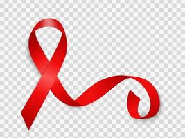 December 1 World AIDS Day Background. Red Ribbon Sign vector