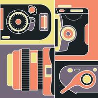 Camera perspectives flat design vector