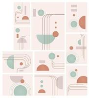 Abstract illustration set postcards rectangle minimal vector