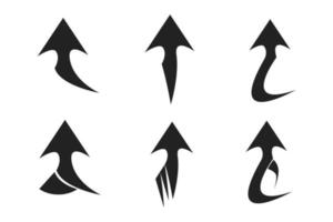 Unique collection different arrow set. icon black design vector