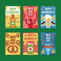 oktoberfest tarjetas de felicitación vector