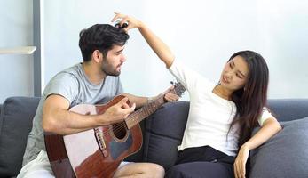 Couple with a guitar photo
