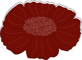 Red vector flower lineart