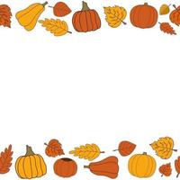 Happy fall vector autumn seamless pattern frame