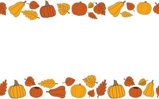 Happy fall vector autumn seamless pattern frame