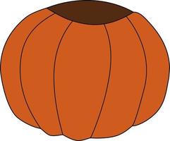 Vector isolated element orange round cut pumpkin.