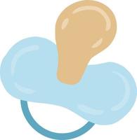 Blue plastic baby soother isolated vector illustration