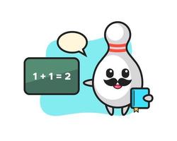 Illustration of bowling pin character as a teacher vector