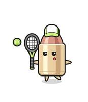 Cartoon character of bullet as a tennis player vector