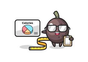 Illustration of black olive mascot as a dietitian vector