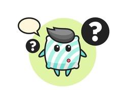 Cartoon Illustration of pillow with the question mark vector