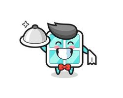 Character mascot of window as a waiters vector