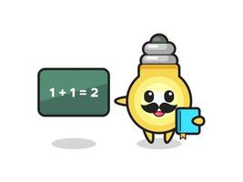 Illustration of light bulb character as a teacher vector