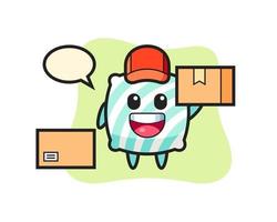 Mascot Illustration of pillow as a courier vector