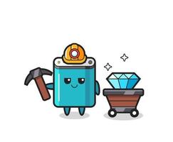 Character Illustration of power bank as a miner vector