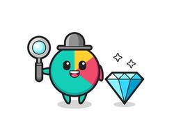 Illustration of chart character with a diamond vector