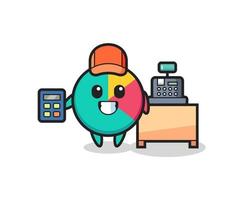 Illustration of chart character as a cashier vector