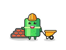 Cartoon character of bamboo as a builder vector