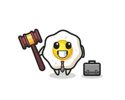 Illustration of fried egg mascot as a lawyer vector