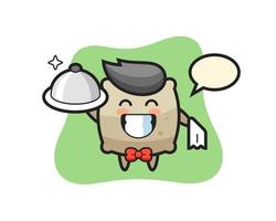 Character mascot of sack as a waiters vector