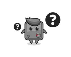 Cartoon Illustration of safe box with the question mark vector