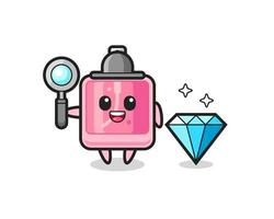 Ilustración de personaje de perfume con un diamante. vector