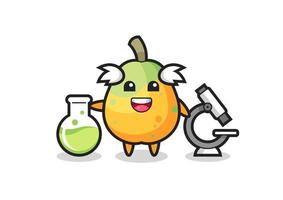 Mascot character of papaya as a scientist vector