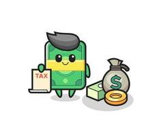 Character cartoon of money as a accountant vector