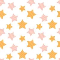 Cartoon holiday star stripes. seamless pattern. vector