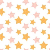 Cartoon holiday star stripes. seamless pattern. vector