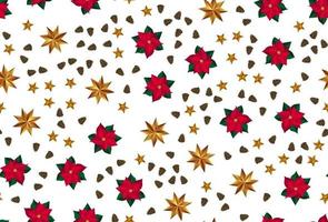 Holiday New Year and Merry Christmas Background with golden stars vector