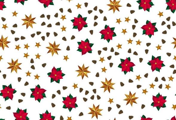 Holiday New Year and Merry Christmas Background with golden stars