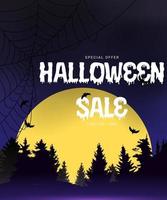 Happy Halloween, Shop Now poster Template with bat and spider vector