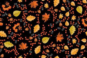 Autumn seamless pattern background with falling leaves. vector