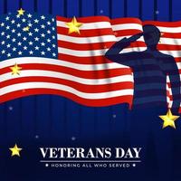 USA Veterans Day Poster. Vector Illustration