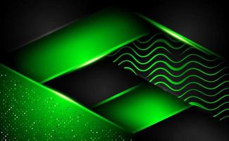 abstract shiny dark green shape overlap background technology vector