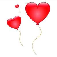 Heart shape balloons isolated on white background vector
