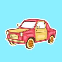 pegatinas de coches clásicos coloridos dibujados a mano vector