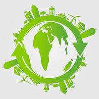 Ecology concept.save world.Green Cities Helps the World vector