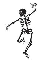 Black graphic skeleton dancing vector