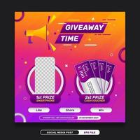 Giveaway invitation contest social media square banner template