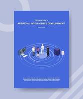 tecnología inteligencia artificial desarrollo personas de pie vector