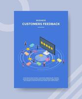 business customers feedback people standing vector