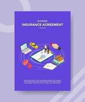 business insurance agreement people handshake on policy vector