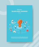 research searching answer people scientist around question mark vector