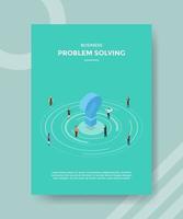 business problem solving people around question mark vector