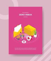 zero inbox concept women use laptop sit on bench around vector