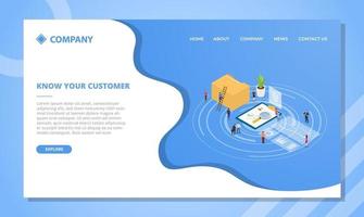 kyc know your customer concept for website template or landing vector