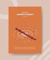 unemployment concept for template banner and flyer vector