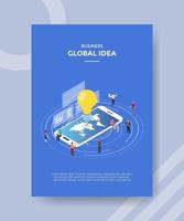 concepto de idea global para banner de plantilla y flyer vector